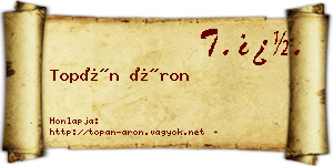 Topán Áron névjegykártya